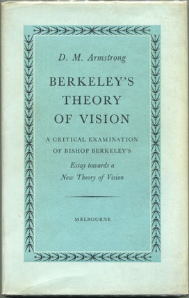 Item #00009287 Berkeley's Theory of Vision; A Critical Examination of Bishop Berkeley's Essay...